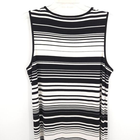 Chico's striped sleeveless maxi dress Size 2 (L) black white stretch knit beach - Picture 6 of 6